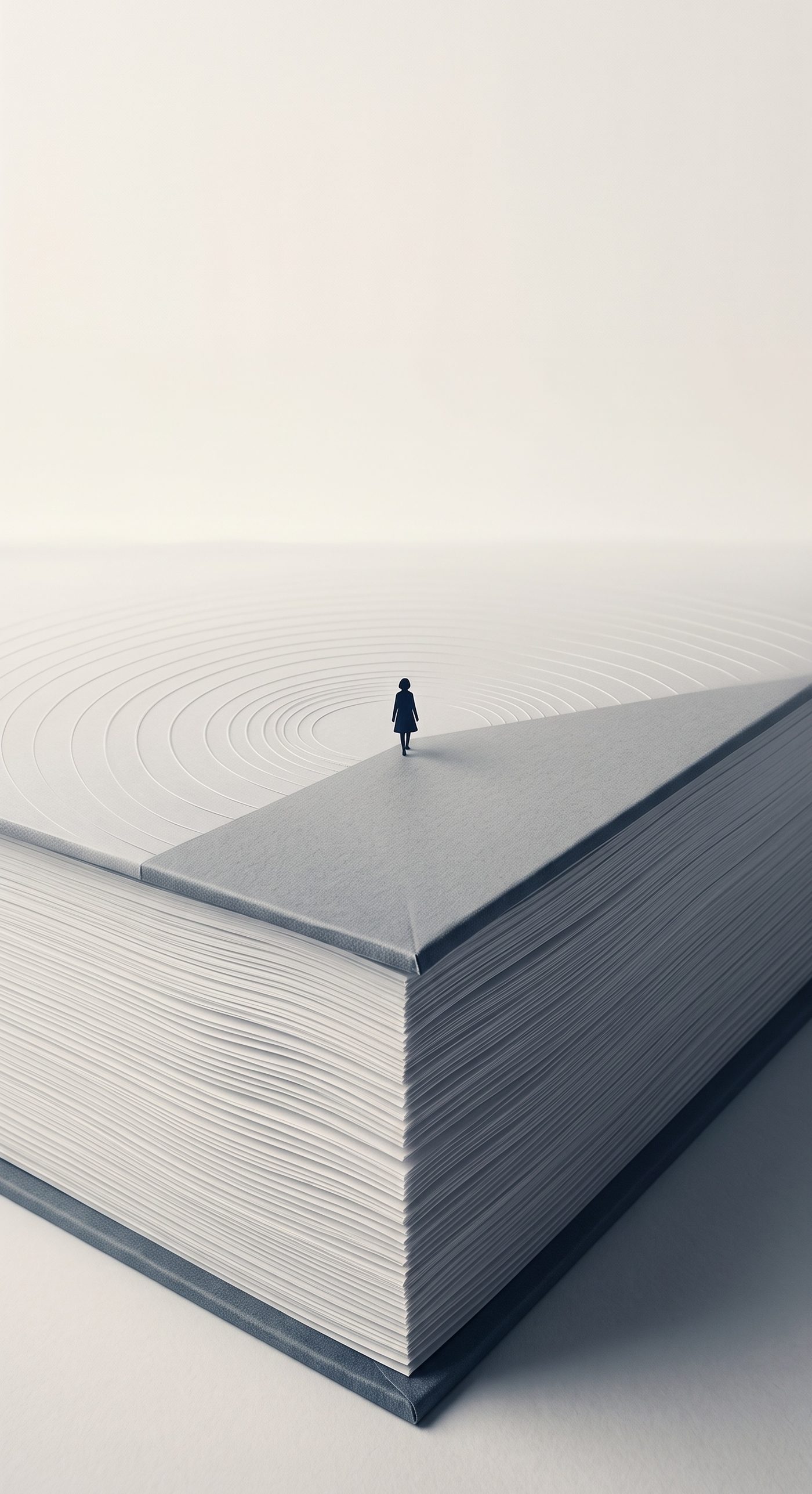 The corner of a large hardback, its stacked page edges in close view